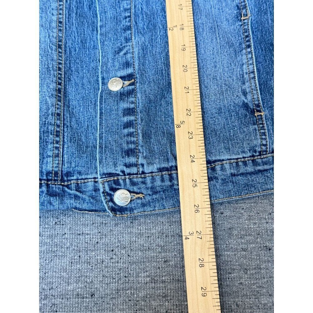 Women Of Faith Denim Button Down Jean Jacket Size XL - Picture 7 of 11